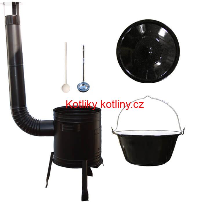 Smaltovaný kotlík 13 L (1,2 mm) + kovová kotlina 36 CLASSIC (KOV)