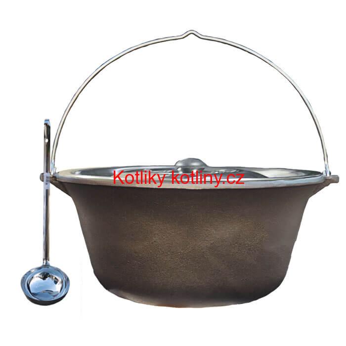Litinový kotlík 22 L + nerezová poklice