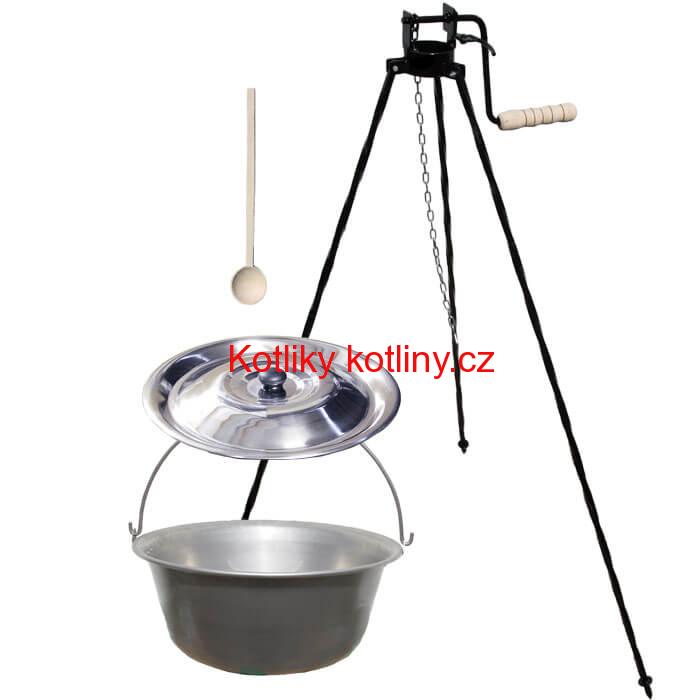 Nerezový kotlík 15 L (1,5 mm) + stojan s kladkou VAR