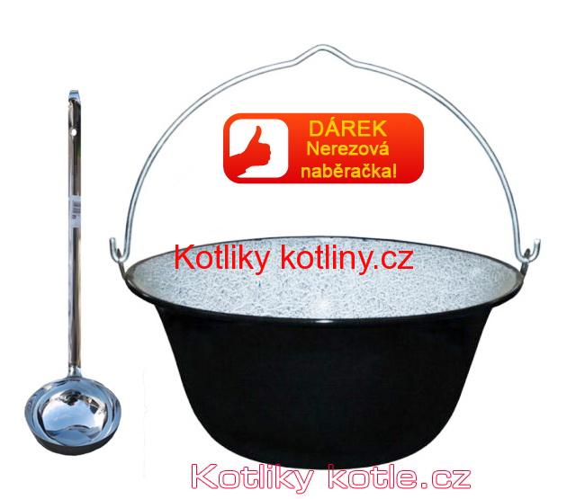 Smaltovaný kotlík 13L + nerezová naběračka