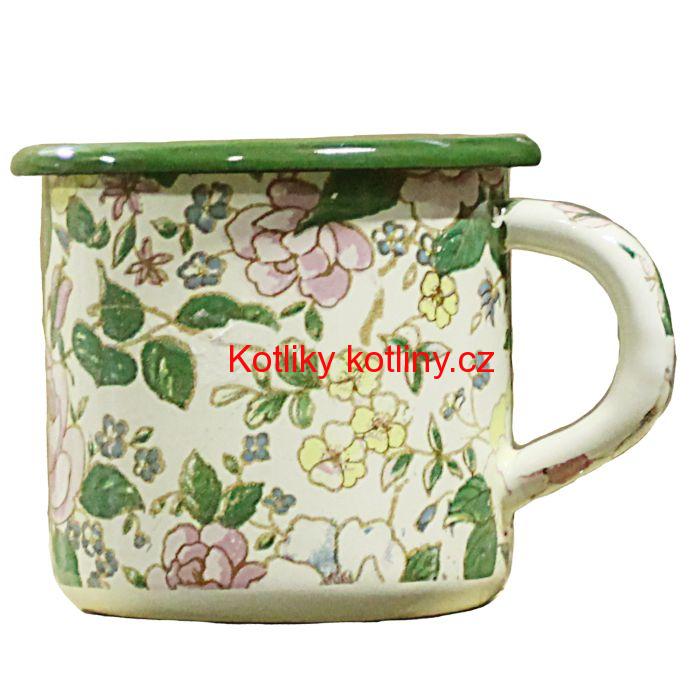 Smaltovaný hrnek 0,40 L - Květinky