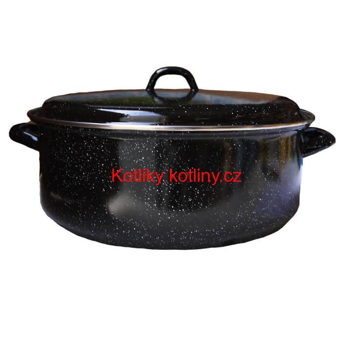 Smaltovaný černý kastrol 13 L