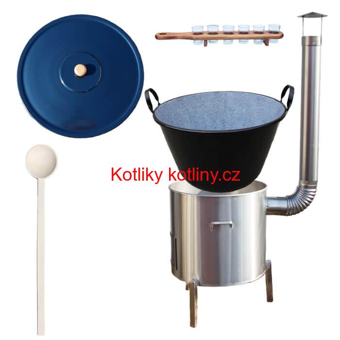 Zabijačkova nerezová souprava 80 L + sada skleniček