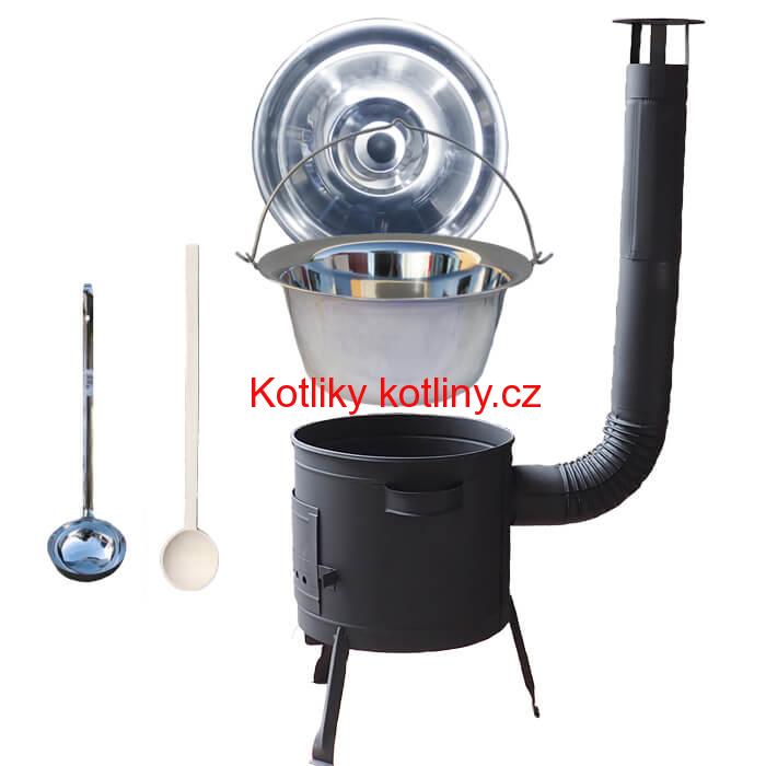 Kotlíkový gulášový set 36 PLUS 600 + nerezový kotlík 15 L (1,2 mm)