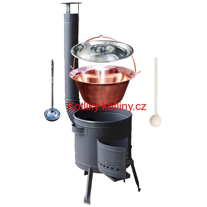 Kotlíkový gulášový set 42 PLUS 600 + měděný kotlík 20 L (1,2 mm)