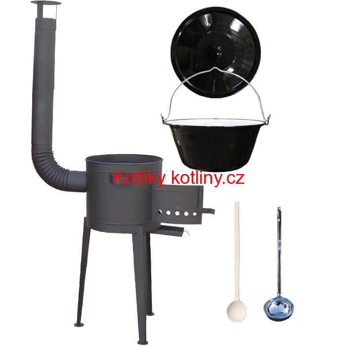 Smaltovaný kotlík 30 L + vysoká kotlina 45 cm PLUS 600