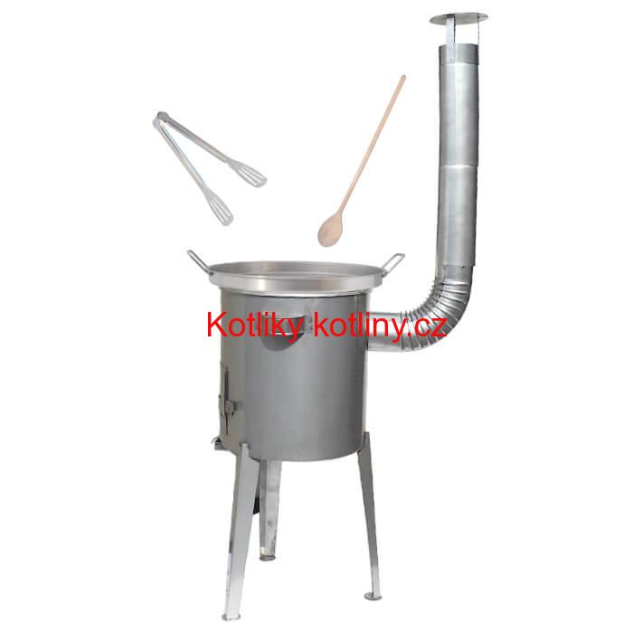 Nerezová pánev na grilování + nerezová kotlina 36 cm