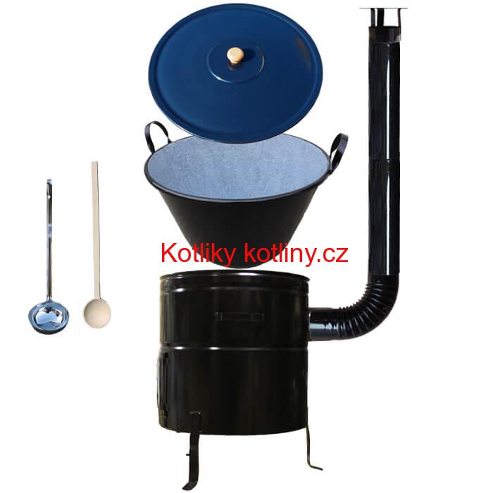 Smaltovaný kotel 80 L + kovová kotlina 58 cm BIG PARTY