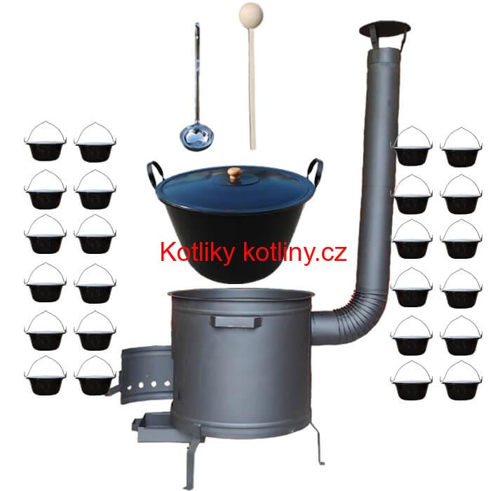 Smaltovaný kotel 80 L + servírovací kotlíky (24 ks) PLUS 600