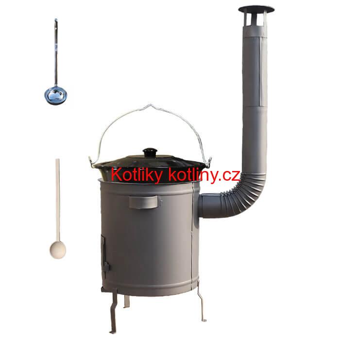 Smaltovaný kotlík 20 L (1,2 mm) + hrubostěnná (1,5 mm) a žáruvzdorná kotlina 42 PLUS 600