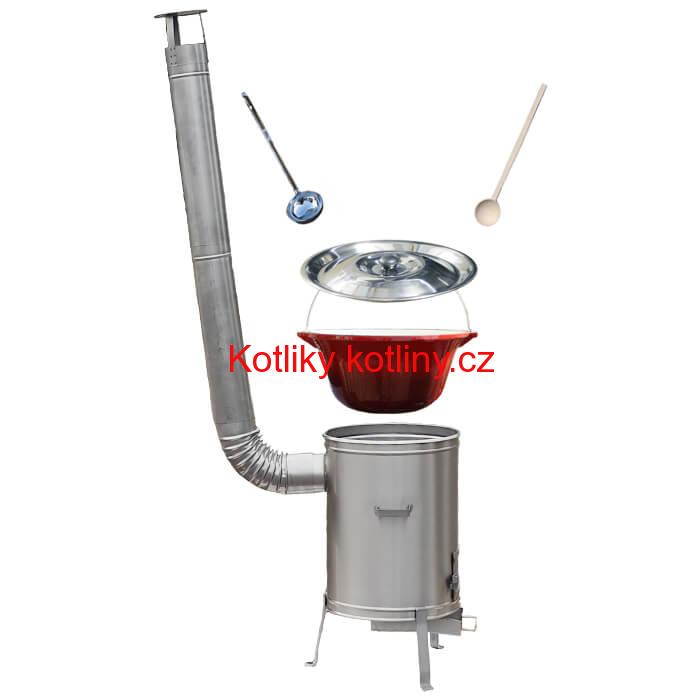 Litinový kotlík se smaltovanou úpravou 16 L + nerezová kotlina (Vysoká) 36 LUX