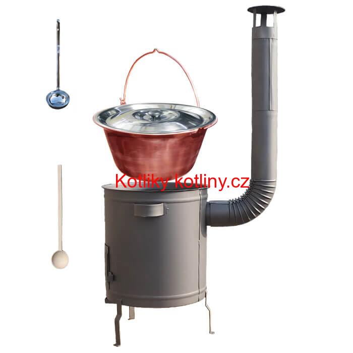 Měděný kotlík 30 L (1,2 mm) + silnostěnná (1,5 mm) a žáruvzdorná kotlina 45 PLUS 600