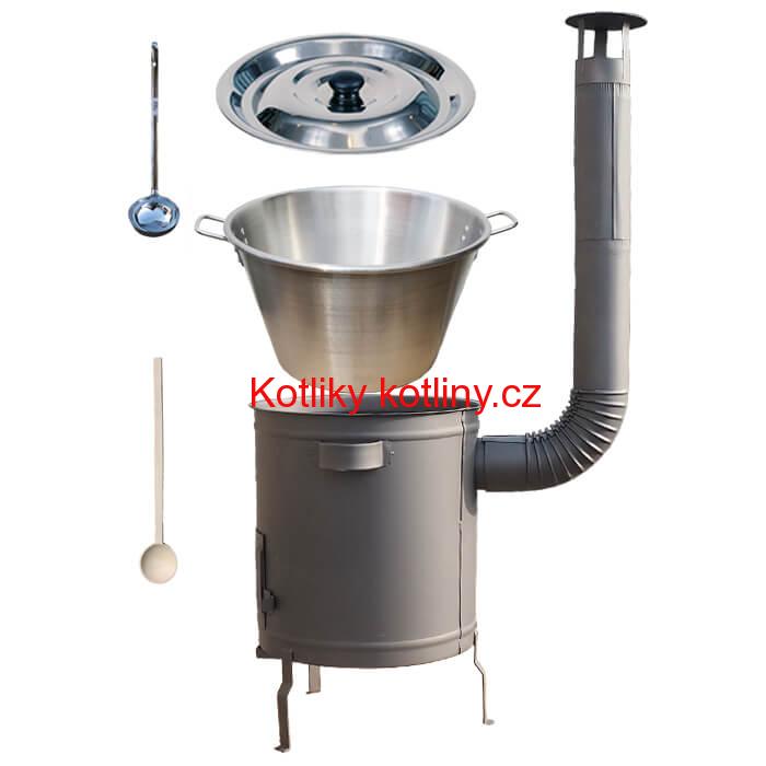 Nerezový kotel 40 L (1,2 mm) + silnostěnná (1,5 mm) a žáruvzdorná kotlina 45 PLUS 600