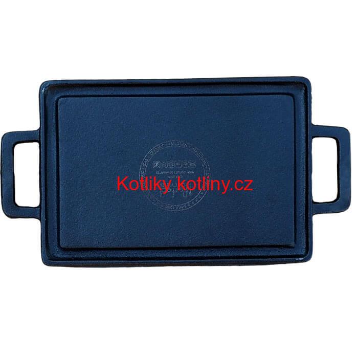 Litinová grilovací mini deska - oboustranná 28,5 x 14,5 cm
