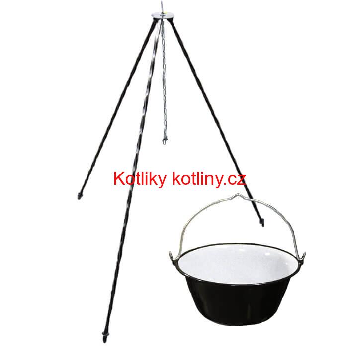 Smaltovaný kotlík 22 L + trojnožka 1,2 m