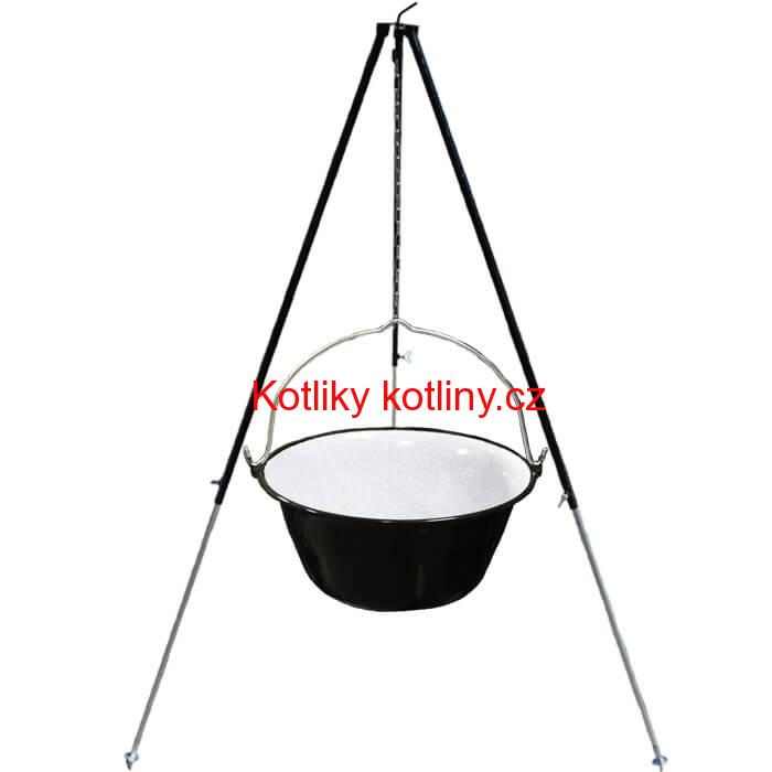 Smaltovaný kotlík 30 L + teleskopicka trojnožka 1,7 m