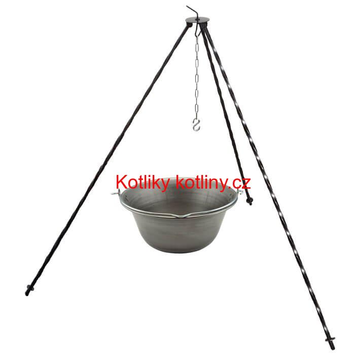 Železný kotlík 10 L (0,75 mm) + trojnožka 1 m