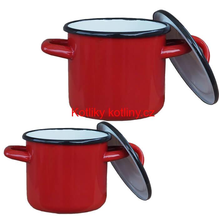 Smaltované hrnce s poklicemi 1 L + 3 L Classic