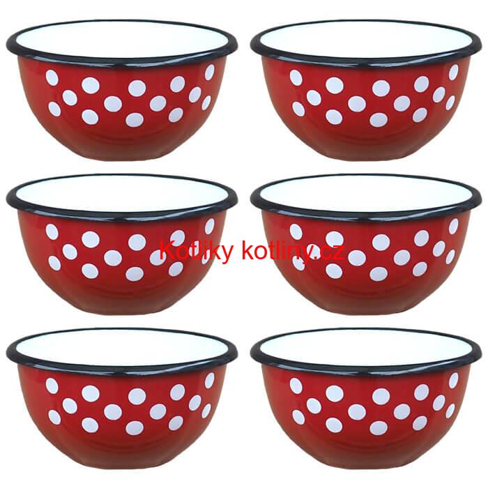 Souprava smaltovaných misek 12 cm 6 ks