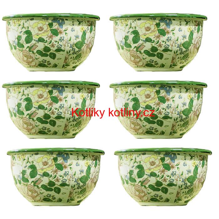 Souprava smaltovaných misek 17 cm 6 ks DECOR