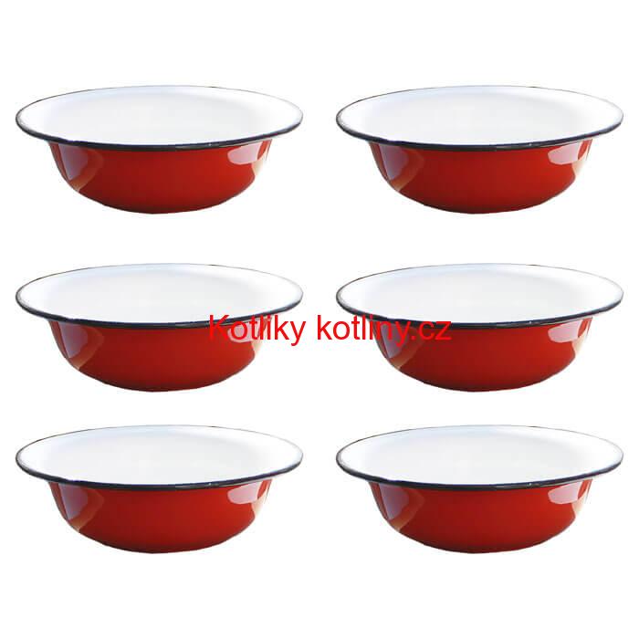 Souprava smaltovaných hlubokých talířů 20 cm 6 ks