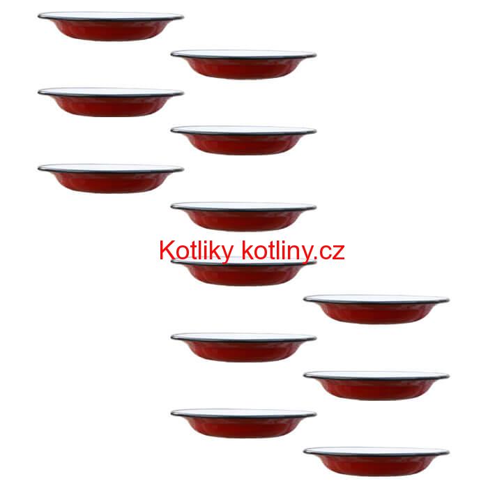 Souprava smaltovaných mělkých talířů 22 cm 12 ks