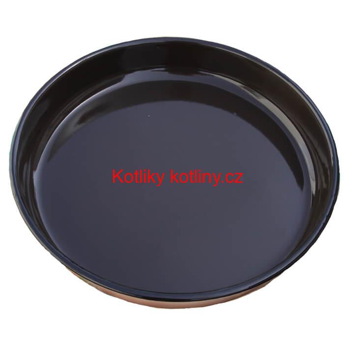 Smaltovaný kulatý pekáč 34 cm, výška 8 cm