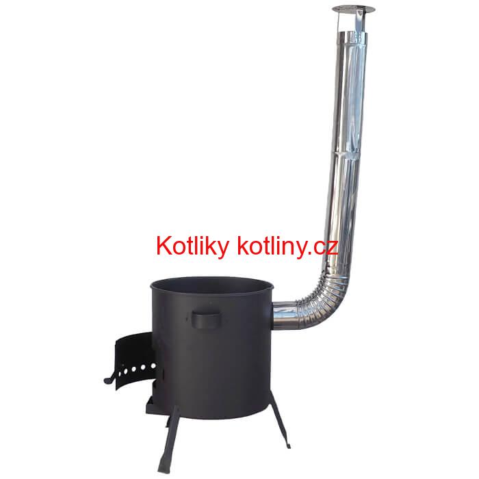 Kotlina 42 cm (1 mm) s žáruvzdornou barvou PLUS 600 + nerezový kouřovod