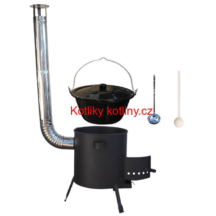 Smaltovaný kotlík 30 L + žáruvzdorná kotlina (1 mm) 42 PLUS 600