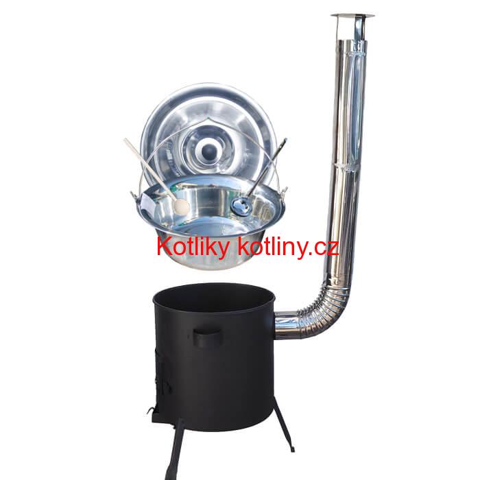 Nerezový kotlík 20 L (1,2 mm) + žáruvzdorná kotlina (1 mm) 42 PLUS 600