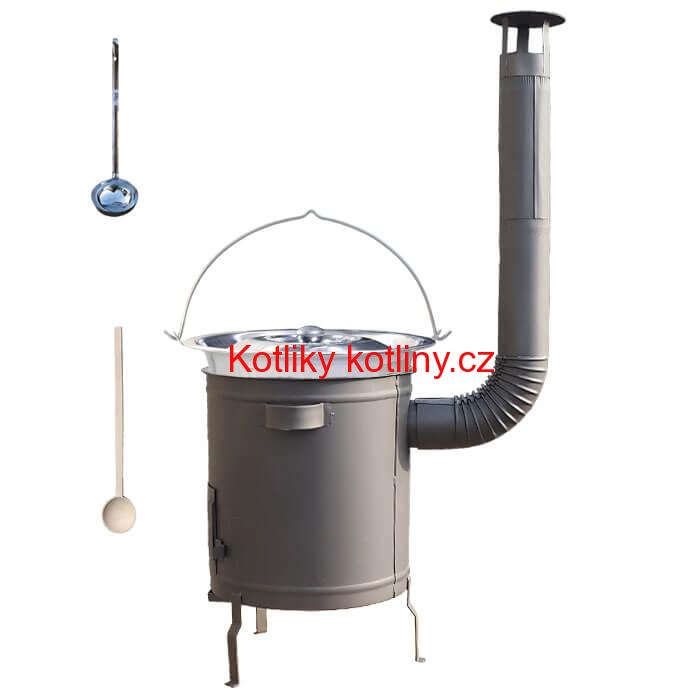 Nerezový kotlík 14 L (0,8 mm) + hrubostěnná (1,5 mm) a žáruvzdorná kotlina 36 PLUS 600