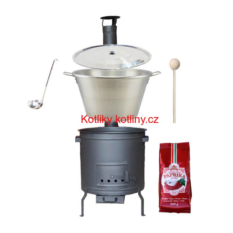 Nerezový kotel 70 L + žáruvzdorná kotlina 56 cm PLUS 600+ Sladká paprika GURMÁN 250 g BIG PARTY