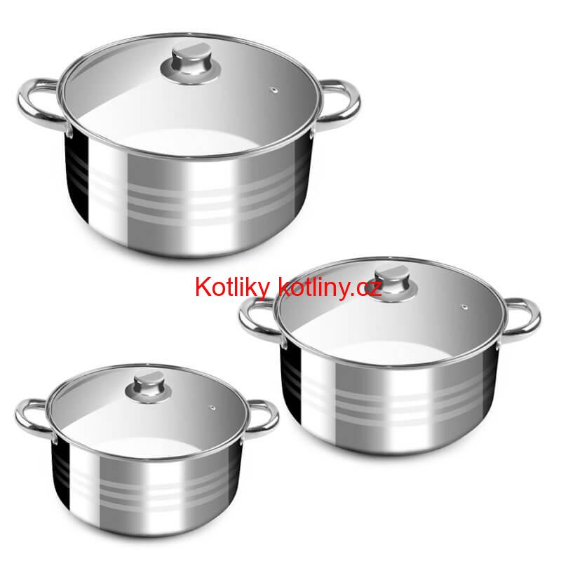 Nerezové kastróle 3 ks