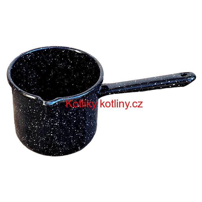 Smaltovaný hrnek s rukojetí 0,6 L - Černý