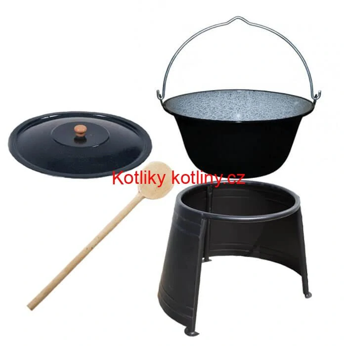 Smaltovaný kotlík 13 L (1,2 mm) + poklice + chránič plamene