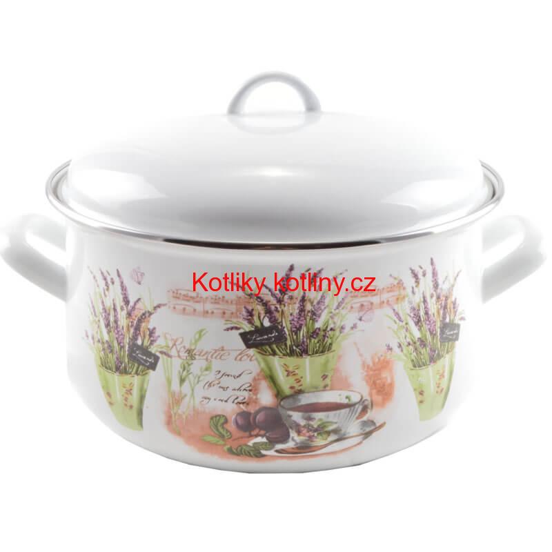 Smaltovaný kastrol s poklicí 3,3 L levandule