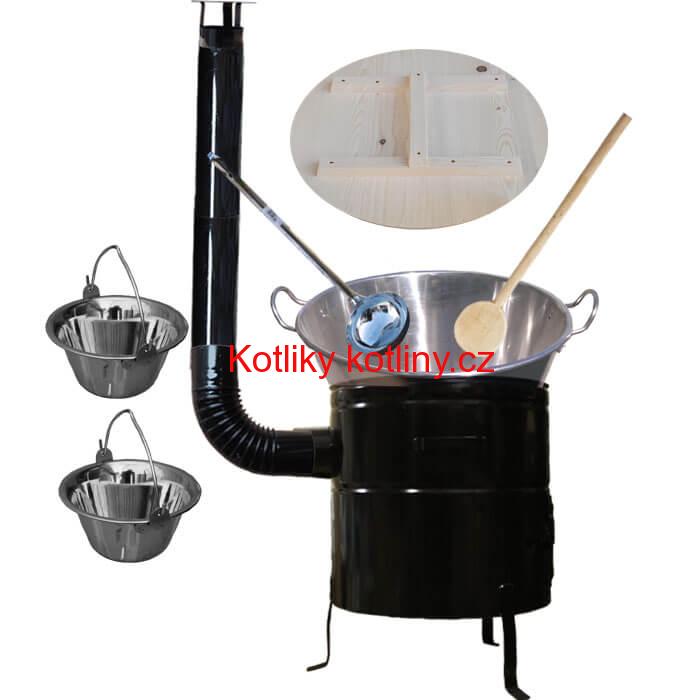 Zabijačková nerezová souprava 100L MAX + 2 servírovací kotlíky