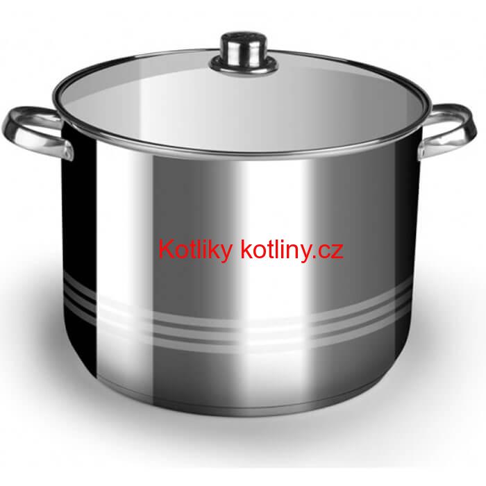 Nerezový hrnec 16 L + skleněná poklice