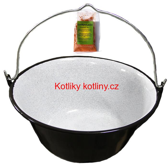 Smaltovaný kotlík 16 L + koření na kotlíkový guláš 50 g