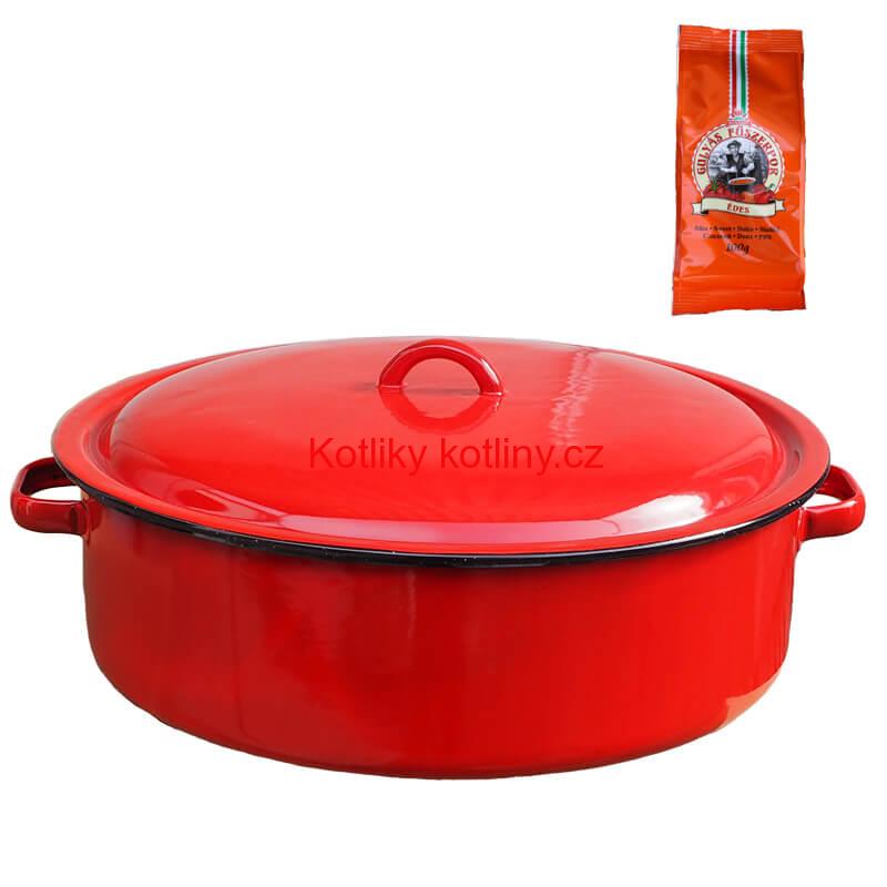 Smaltovaný kastrol s poklicí 10 L CLASSIC + paprikový pepř na guláš