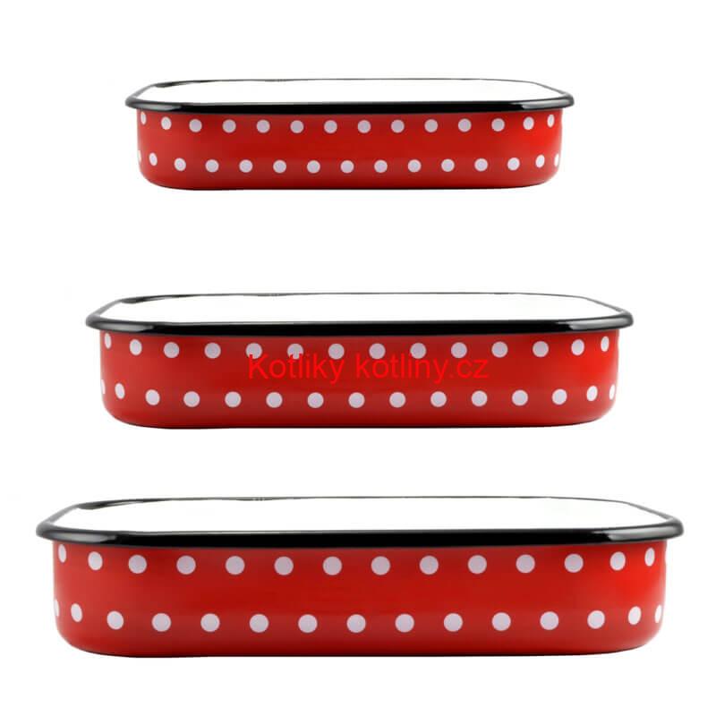 Smaltované pekáče DECOR 3 ks