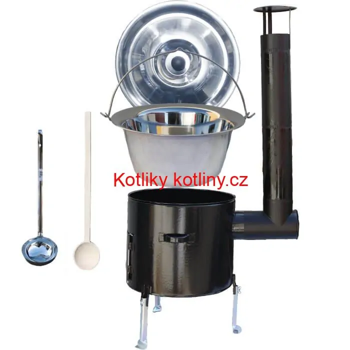 Nerezový kotlík 14 L + smaltovaná kotlina 36 Easy party