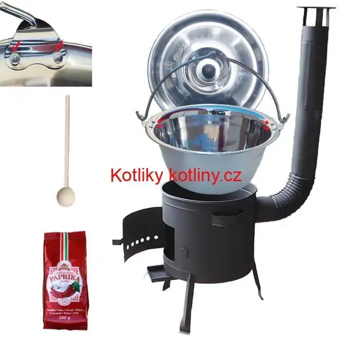 Nerezový kotlík 20 L (1,2 mm) INOX + silnostěnná (1,5 mm) žáruvzdorná kotlina BALKY STRONG 42 PLUS 600