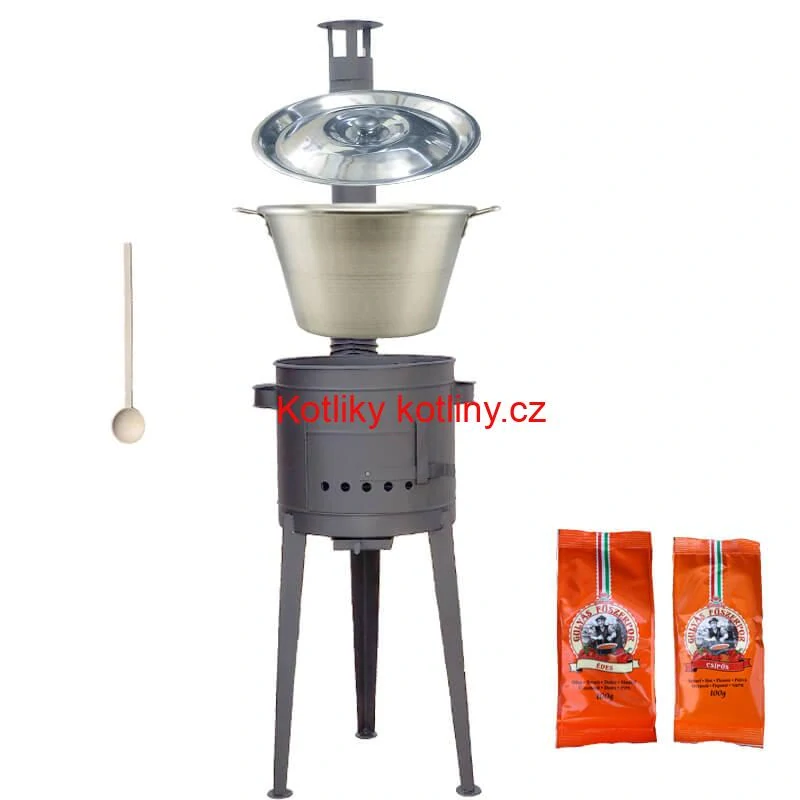 Nerezový kotel 40 L + vysoká kotlina 47 cm (1,5 mm) HODO Plus 600 + paprikové koření na guláš