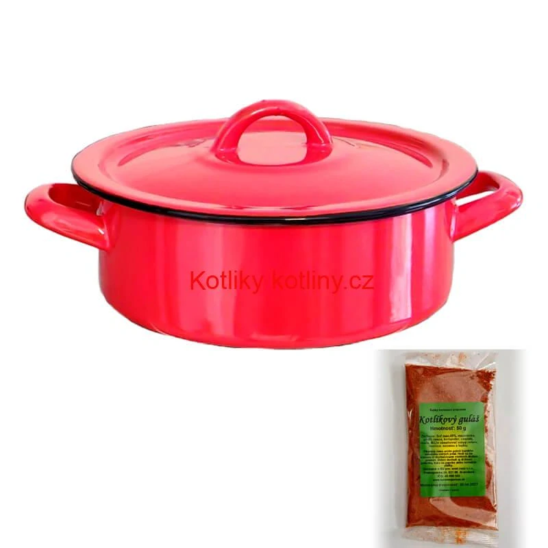 Smaltovaný kastrol poklicí COMBI 25 l + směs koření na kotlíkový guláš 50 g