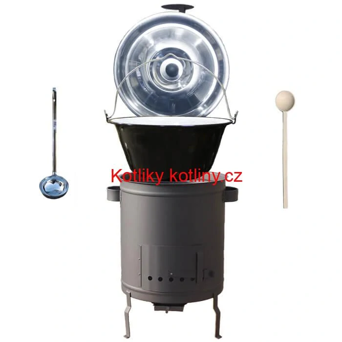 Smaltovaný kotlík 16 L (1,2 mm) + hrubostěnná (1,5 mm) a žáruvzdorná kotlina 39 PLUS 600