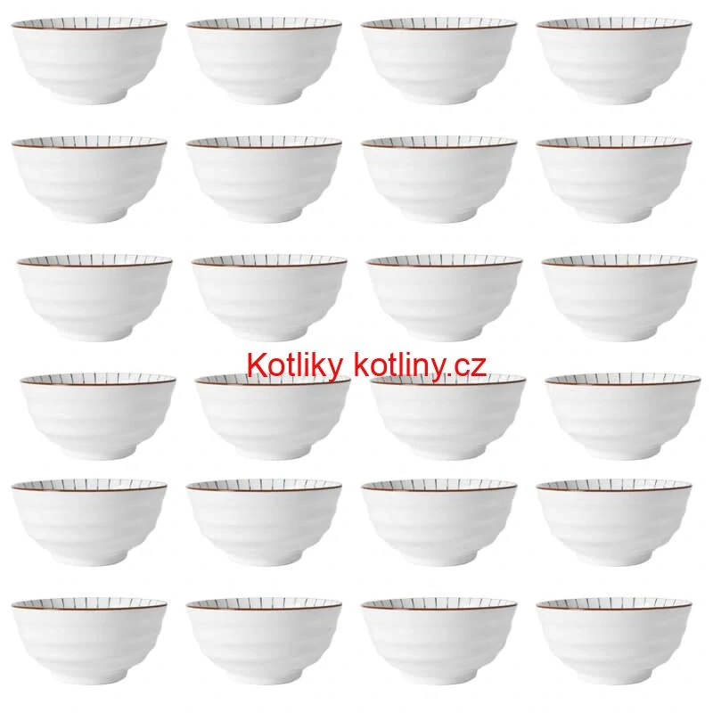 Sada 24 ks velkých keramických misek na guláš a polévky, 1 litr