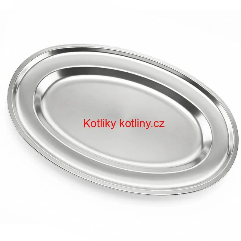 Nerezový oválný podnos (30,5cm) – Odolný servírovací tác na maso i koláče