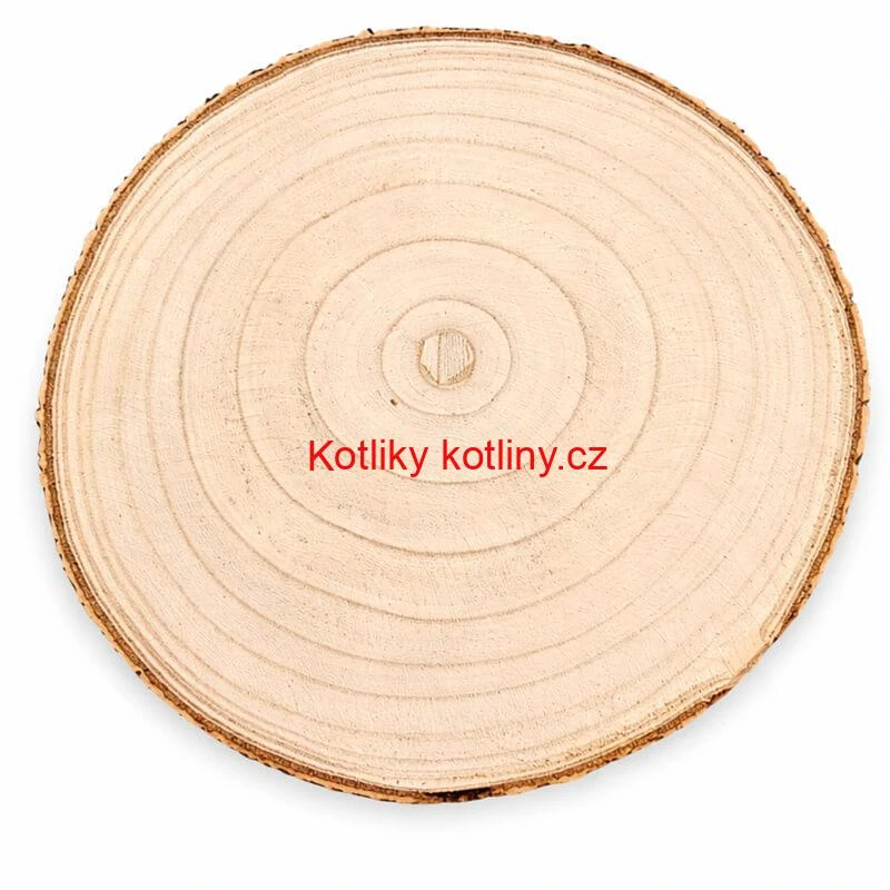 Dřevěný podnos z přírodního plátku dřeva s kůrou Ø 20–24 cm