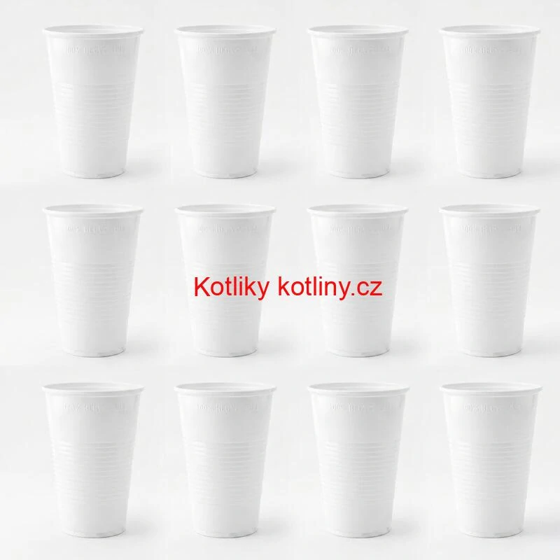 Jednorázový plastový bílý kelímek na studený nápoj 500 ml 12 ks